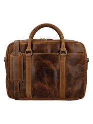 HIDE & STITCHES Skórzana aktówka w kolorze jasnobrązowym - 38 x 29 x 7 cm rozmiar: onesize. Brązowe aktówki damskie HIDE & STITCHES, z materiału. Za 347.99 zł.