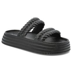 Czarne Klapki S.Barski Stylowe Obuwie Damskie. Czarne klapki damskie S.BARSKI, bez wzorów, bez obcasa. Za 72.99 zł.