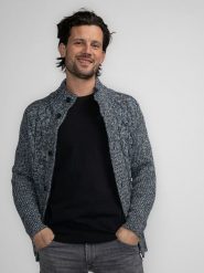 Petrol Industries Kardigan w kolorze granatowo-szarym rozmiar: 3XL. Niebieskie kardigany męskie Petrol Industries, xl, bez wzorów, bez kołnierzyka. Za 217.99 zł.