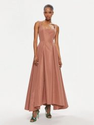 Pinko Sukienka wieczorowa Champagne 102778 Y3LE Brązowy Regular Fit. Brązowe sukienki damskie Pinko, bez wzorów, z syntetyku, wizytowe, bez kołnierzyka, bez ramiączek. Za 1,099.00 zł.