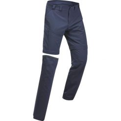 Spodnie turystyczne męskie Quechua MH150 2w1. Niebieskie szorty męskie QUECHUA, bez wzorów, z materiału, sportowe. Za 99.99 zł.