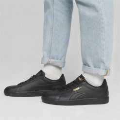 Buty męskie sportowe do chodzenia Puma SMASH 3.0 L. Czarne buty sportowe na co dzień męskie Puma, z materiału, bez zapięcia, tenisowe. Za 188.00 zł.