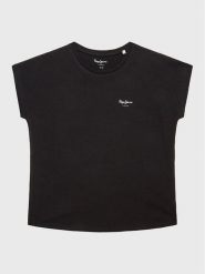 Pepe Jeans T-Shirt Bloomy PG502930 Czarny Regular Fit. Czarne koszulki dziewczęce Pepe Jeans, z bawełny. Za 99.99 zł.