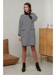 Soft Cashmere Sukienka dzianinowa w kolorze czarno-białym rozmiar: 34/36. Białe sukienki damskie Soft Cashmere, na co dzień, bez wzorów, z dzianiny, bez kołnierzyka, bez ramiączek, maxi, proste. Za 161.34 zł.