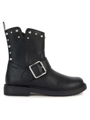 Geox Botki Jr Eclair J369QK 000BU C9999 S Czarny. Czarne botki dziewczęce Geox, bez wzorów, z materiału, bez ramiączek. Za 309.99 zł.