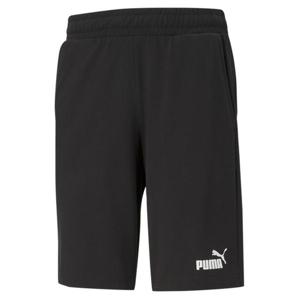 Męskie szorty z dżerseju Essentials PUMA Black. Czarne szorty męskie Puma, bez wzorów, z dżerseju, sportowe. Za 183.50 zł.