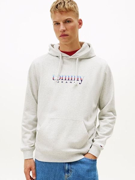 TOMMY JEANS Bluza w kolorze białym rozmiar: L. Szare bluzy z kapturem męskie Tommy Jeans, l, z bawełny. Za 249.95 zł.
