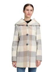 AMBER & JUNE Płaszcz przejściowy w kolorze kremowo-beżowo-szarym rozmiar: 46. Brązowe płaszcze damskie AMBER & JUNE, bez wzorów. Za 351.95 zł.