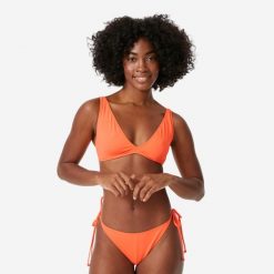 Góra stroju kąpielowego Roxy trójkąt. Brązowe bikini damskie Roxy, bez wzorów. Za 79.99 zł.