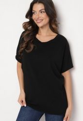 Czarny T-shirt Ammi. Czarne t-shirty damskie Born2be, s, bez wzorów, z bawełny, bez kołnierzyka. Za 29.99 zł.