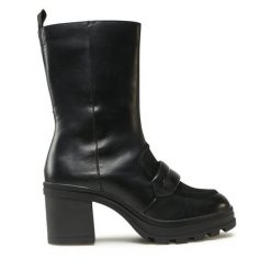 Botki Caprice. Czarne botki damskie Caprice, bez obcasa, na słupku, bez zapięcia. Za 379.99 zł.
