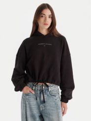 Tommy Jeans Bluza Bling Linear DW0DW21607 Czarny Regular Fit. Czarne bluzy bez kaptura damskie Tommy Jeans, l, z bawełny. Za 389.99 zł.