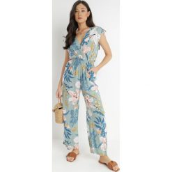 Miętowy Kombinezon Fobly. Zielone kombinezony damskie Born2be, l, bez wzorów, eleganckie, bez kołnierzyka, bez ramiączek, długie. Za 64.99 zł.