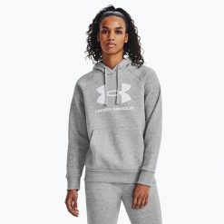 Bluza Damska Z Kapturem Sportowa Under Armour Rival Fleece Big Logo Hdy. Szare bluzy sportowe damskie Under Armour, bez wzorów, bez ramiączek, z kapturem. W wyprzedaży za 163.50 zł.
