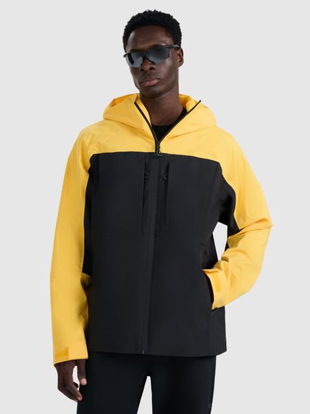 4F Kurtka trekkingowa membrana 10000 męska - żółta XL. Żółte kurtki męskie 4f, m, bez wzorów, bez kaptura. Za 399.99 zł.