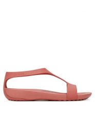 Crocs Sandały SERENA SANDAL 205469-682 Różowy. Czerwone sandały damskie Crocs, bez wzorów, z syntetyku, bez obcasa, na płaskiej podeszwie. Za 149.99 zł.