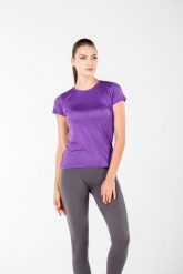 Koszulka turystyczna damska Woolona Pera 100% Merino. Fioletowe topy sportowe damskie WOOLONA, na lato, m, bez wzorów, z materiału, bez ramiączek. Za 261.00 zł.