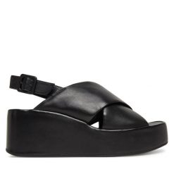 Sandały HÖGL. Czarne sandały damskie HÖGL, bez wzorów, bez obcasa, na koturnie. Za 559.99 zł.