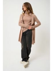 AUTHENTIC CASHMERE Kaszmirowy kardigan "Chésery" w kolorze beżowym rozmiar: L. Brązowe kardigany damskie AUTHENTIC CASHMERE, l, bez wzorów, z kaszmiru. Za 457.95 zł.