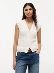 Tommy Hilfiger kamizelka z dzianiny Kobiety Bawełna (100%) beżowy, S. Brązowe kamizelki damskie Tommy Hilfiger, s, z bawełny. Za 529.95 zł.