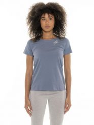 Koszulka z bawełna na co dzień na siłownię. Niebieskie bluzki sportowe damskie LEONE 1947 APPAREL, s, bez wzorów, z bawełny, bez ramiączek. Za 63.11 zł.