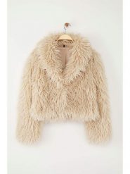 Trendyol Kurtka pluszowa w kolorze beżowym rozmiar: S. Brązowe kurtki damskie Trendyol, s, bez wzorów, bez kaptura. Za 169.67 zł.