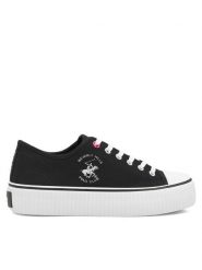 Beverly Hills Polo Club Trampki W-BHPC027M Czarny. Czarne trampki i tenisówki damskie Beverly Hills Polo Club, bez wzorów, z materiału. Za 149.99 zł.