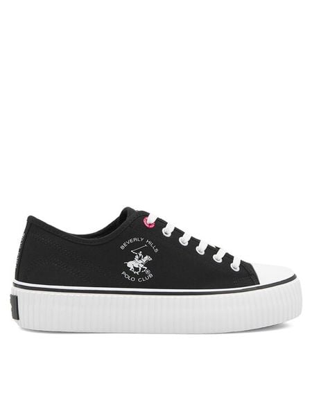 Beverly Hills Polo Club Trampki W-BHPC027M Czarny. Czarne trampki i tenisówki damskie Beverly Hills Polo Club, bez wzorów, z materiału. Za 149.99 zł.