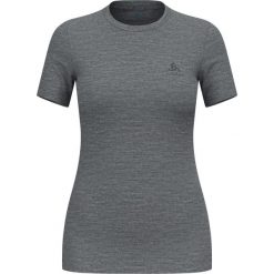 Koszulka damska ODLO Merino 160 BL TOP krótki rękaw 100% wełna merino. Szare bluzki damskie Odlo, m, bez wzorów, z wełny, sportowe, bez kołnierzyka, bez ramiączek. Za 276.60 zł.