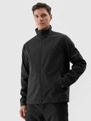 4F Kurtka softshell wiatroodporna membrana 5000 męska - czarna S. Czarne kurtki męskie 4f, m, bez wzorów, z dzianiny, bez kaptura. W wyprzedaży za 139.99 zł.