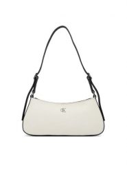 Calvin Klein Torebka Ck Canvas Small Shoulder Bag LV04F3347G Biały. Białe torebki klasyczne damskie CALVIN KLEIN, bez wzorów, z materiału, bez dodatków. Za 409.99 zł.