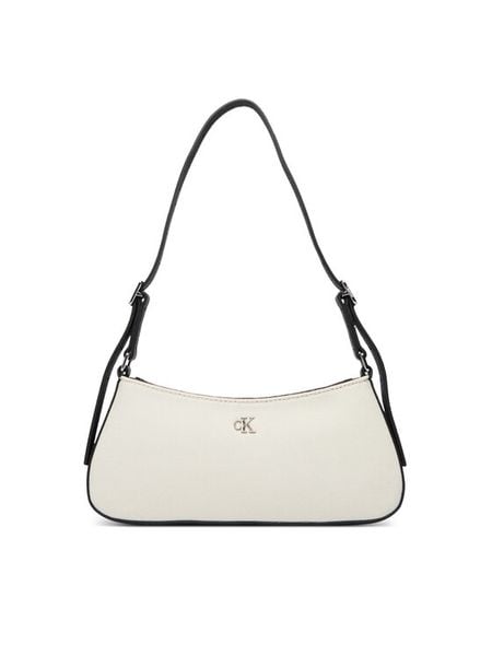 Calvin Klein Torebka Ck Canvas Small Shoulder Bag LV04F3347G Biały. Białe torebki klasyczne damskie CALVIN KLEIN, bez wzorów, z materiału, bez dodatków. Za 409.99 zł.