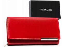 Portfel skórzany 4U Cavaldi RD-21-GCL-4 czerwony. Czerwone portfele damskie 4U Cavaldi, bez wzorów, ze skóry. Za 71.99 zł.