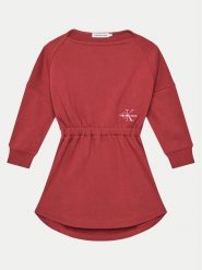 Calvin Klein Jeans Sukienka dzianinowa Monogram IG0IG02316 M Czerwony Relaxed Fit. Czerwone spodnie dziewczęce Calvin Klein Jeans, z bawełny. Za 179.99 zł.