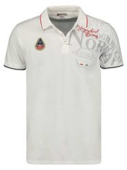 Geographical Norway Koszulka polo "Adventure" w kolorze białym rozmiar: M. Białe koszulki polo męskie Geographical Norway, m, bez wzorów, z bawełny, bez ramiączek. Za 92.21 zł.
