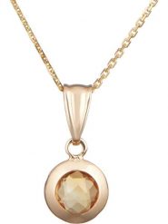 OR ÉCLAT Złoty naszyjnik "Citrine" z zawieszką - dł. 43 cm rozmiar: onesize. Pomarańczowe naszyjniki damskie Or Éclat, złote. Za 521.99 zł.