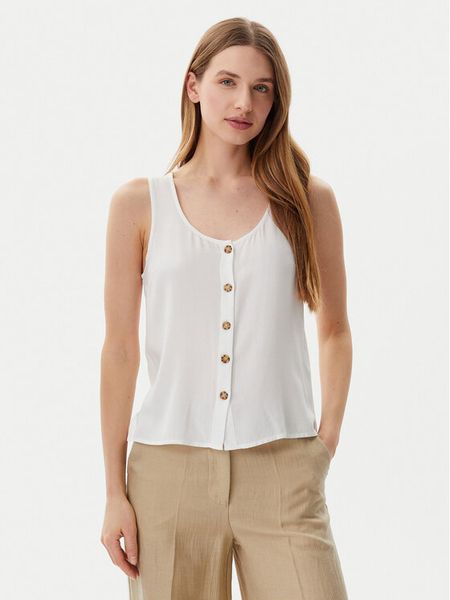 Vero Moda Top Bumpy 10325830 Biały Standard Fit. Białe topy damskie Vero Moda, s, bez wzorów, z wiskozy, bez kołnierzyka. Za 59.99 zł.