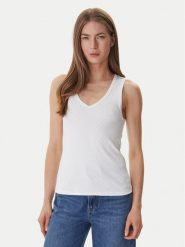 DKNY Top DJ6T1730 Biały Slim Fit. Białe topy damskie DKNY, m, bez wzorów, z bawełny, bez ramiączek. Za 259.99 zł.