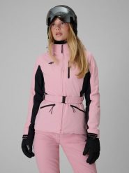 4F Kurtka narciarska membrana 10000 damska - różowa XL. Czerwone kurtki narciarskie i snowboardowe damskie 4f, m, bez wzorów, bez kaptura, narciarskie. Za 699.99 zł.