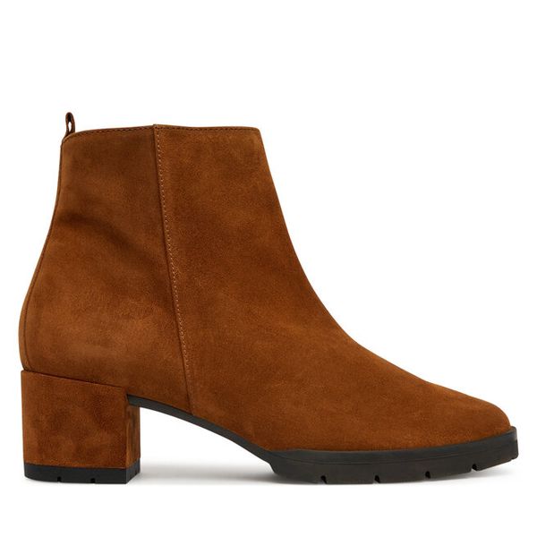 Botki HÖGL. Brązowe botki damskie HÖGL, bez obcasa, na słupku, bez zapięcia. Za 489.99 zł.