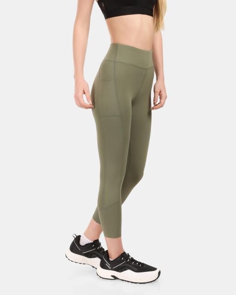 Damskie legginsy sportowe Kilpi TENIA-W. Zielone legginsy damskie Kilpi, s, bez wzorów, z materiału. Za 138.03 zł.