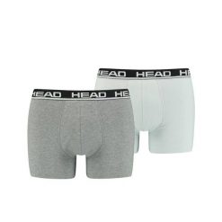 Bokserki męskie Head Basic Boxer 2 Pack. Szare bokserki męskie HEAD, bez wzorów. Za 75.00 zł.