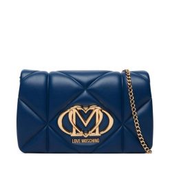 Torebka LOVE MOSCHINO. Niebieskie torebki wieczorowe Love Moschino, bez wzorów, wizytowe, bez kołnierzyka, bez ramiączek. Za 789.99 zł.
