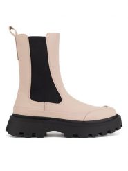 Juicy Couture Sztyblety HY58105-1 Beżowy. Brązowe botki damskie Juicy Couture, ze skóry, bez obcasa, na płaskiej podeszwie, bez zapięcia. Za 209.99 zł.