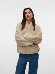 Vero Moda Kurtka przejściowa w kolorze beżowym rozmiar: L. Brązowe kurtki damskie Vero Moda, l, bez wzorów, bez kaptura. Za 122.38 zł.