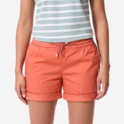 Szorty żeglarskie damskie Decathlon Sailing 100. Brązowe szorty damskie TRIBORD, bez wzorów, z bawełny, sportowe. Za 79.99 zł.