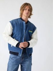 Guess Jeans Kurtka bomber 183630 Niebieski Classic Fit. Niebieskie kurtki męskie Guess Jeans, l, z aplikacjami, z jeansu, bez kaptura. Za 1,179.00 zł.