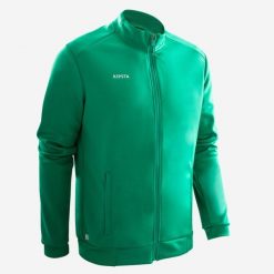 Bluza piłkarska treningowa Kipsta Essential. Zielone bluzy bez kaptura męskie KIPSTA, s, z elastanu. Za 79.99 zł.