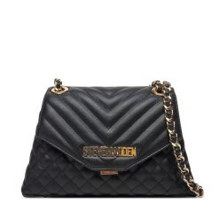 Torebka Steve Madden. Czarne torebki klasyczne damskie Steve Madden, bez wzorów, wizytowe, bez kołnierzyka, bez ramiączek. Za 259.99 zł.