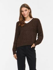 Vila Sweter w kolorze brązowym rozmiar: XL. Brązowe swetry klasyczne damskie Vila, xl, bez kołnierzyka. Za 129.95 zł.